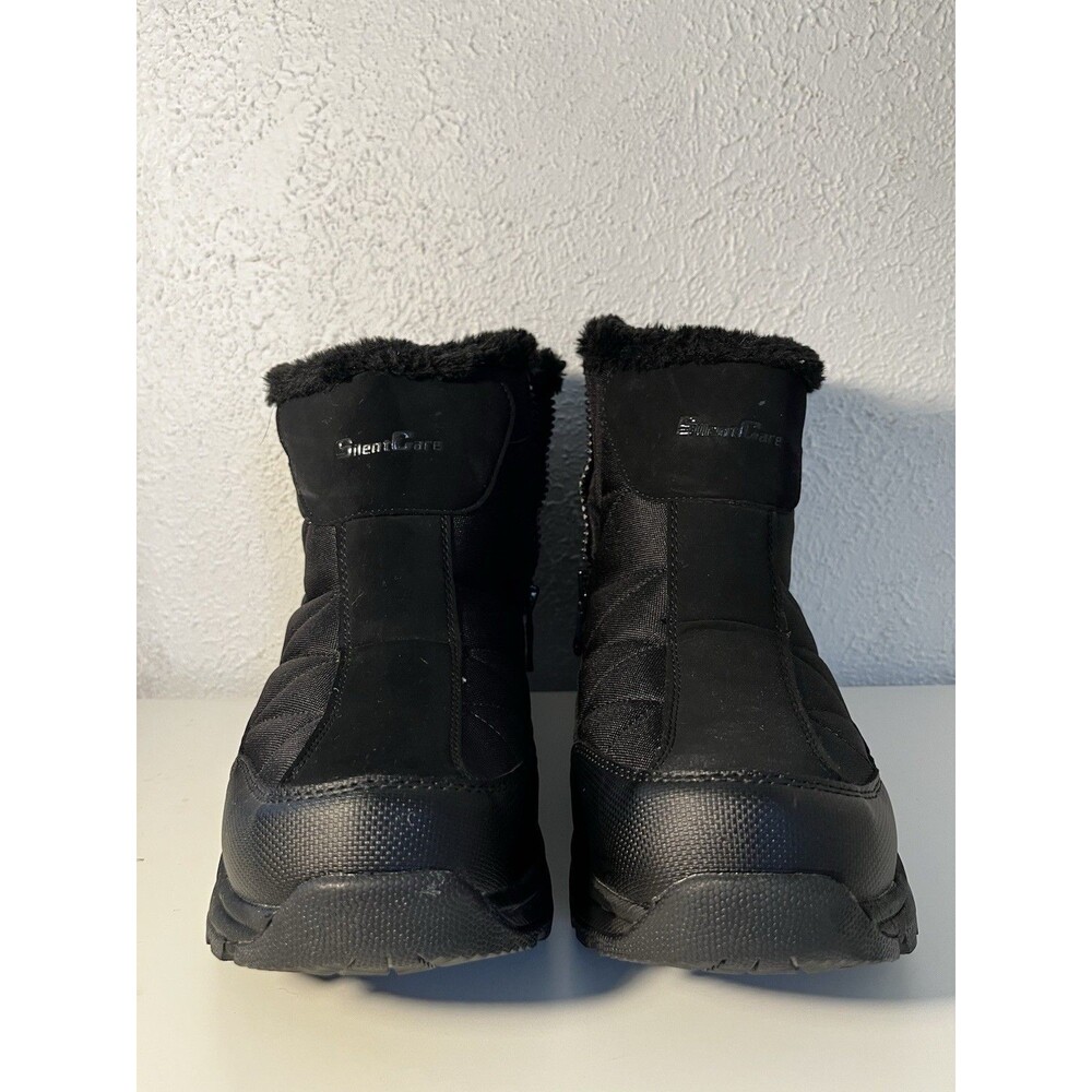 SilentCare Black Faux Fur Lined Winter Boots - Size 10.5 Men's